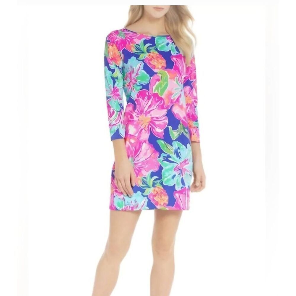 NWT Lilly Pulitzer Marlowe Dress in Jungle Utopia Print 3/4 Sleeve Size Large
